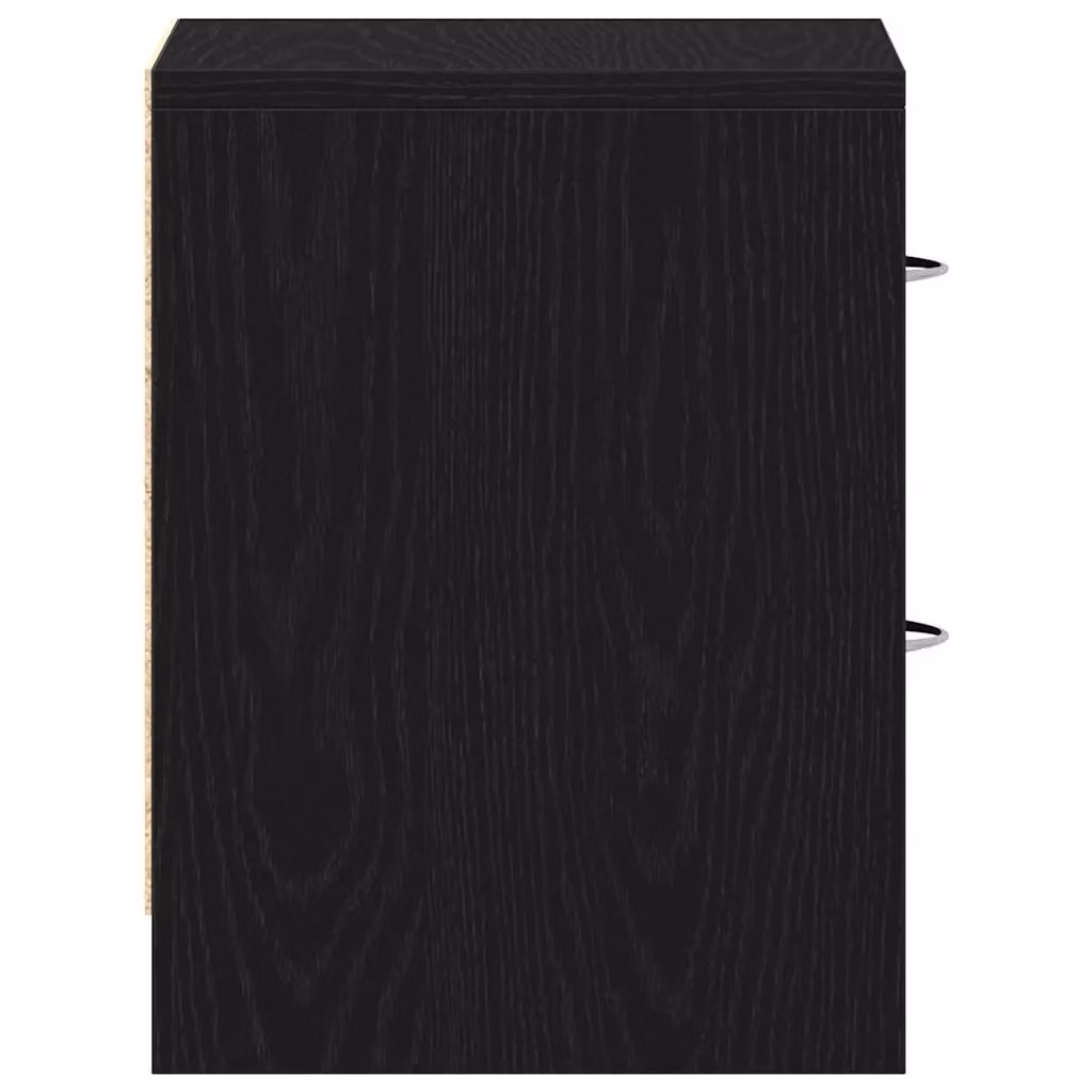 Berkfield Home Set of 2 Black Oak Bedside Cabinets, W/D/H: 40 x 30 x 40 cm – 4