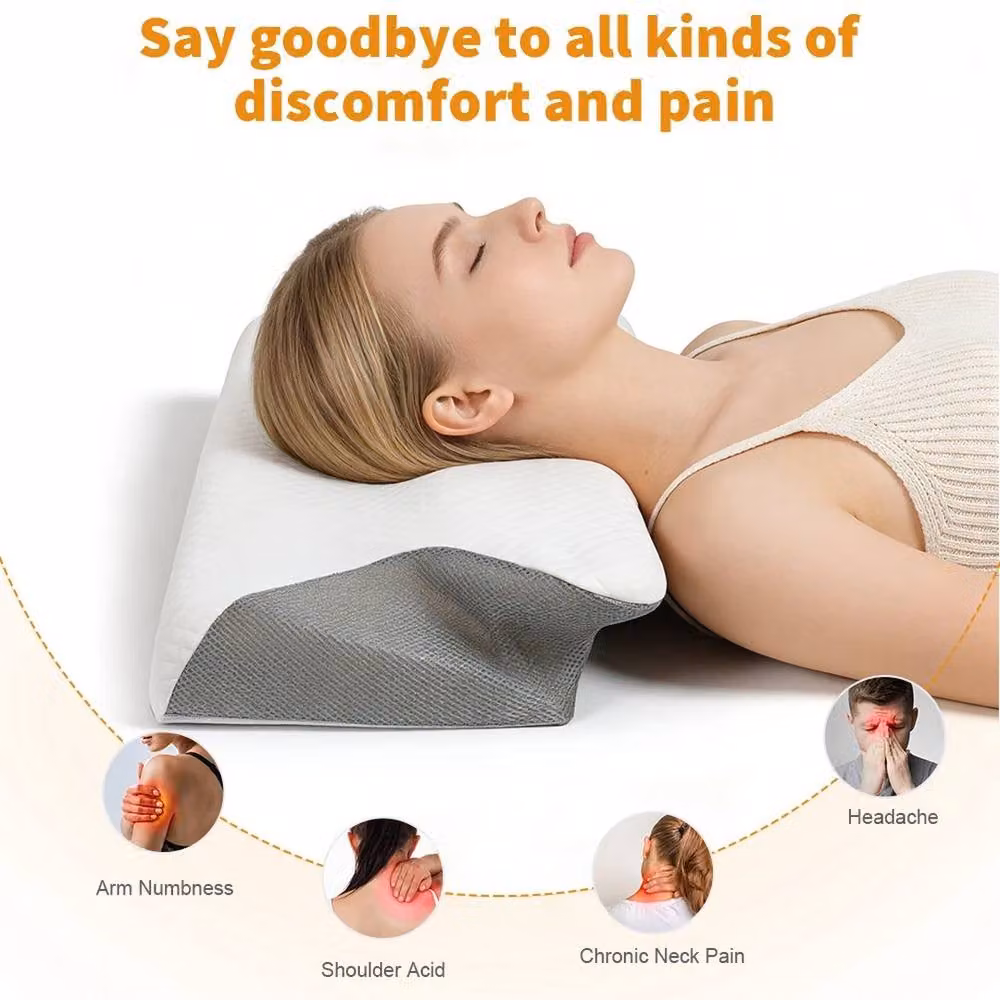 EONLION Ergonomic Memory Foam Wedge Pillow for Babies in White, Cot Bed Size – 2