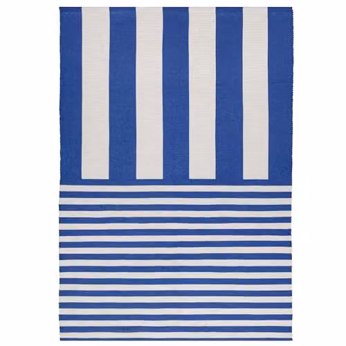 Riva Home Deck Stripe Indoor/Outdoor Striped Washable Weather Resistant Rug, White/Blue, W/D/H: 120 x 170 cm