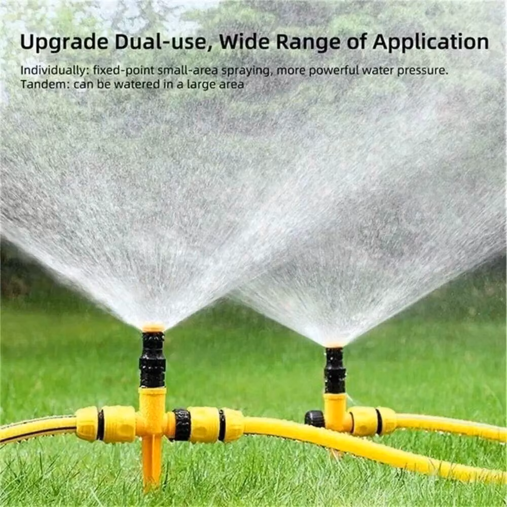 FLAVORA 16-Pack 60 Degree Automatic Rotating Water Sprinklers for Lawn and Garden, Yellow – 3