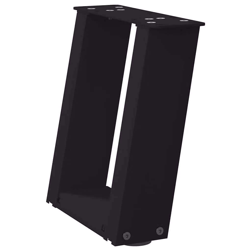 Berkfield Home U-Shaped Steel Coffee Table Legs, 2 Pieces, Black, W/D/H: 30 x 30 x 30 cm – 2