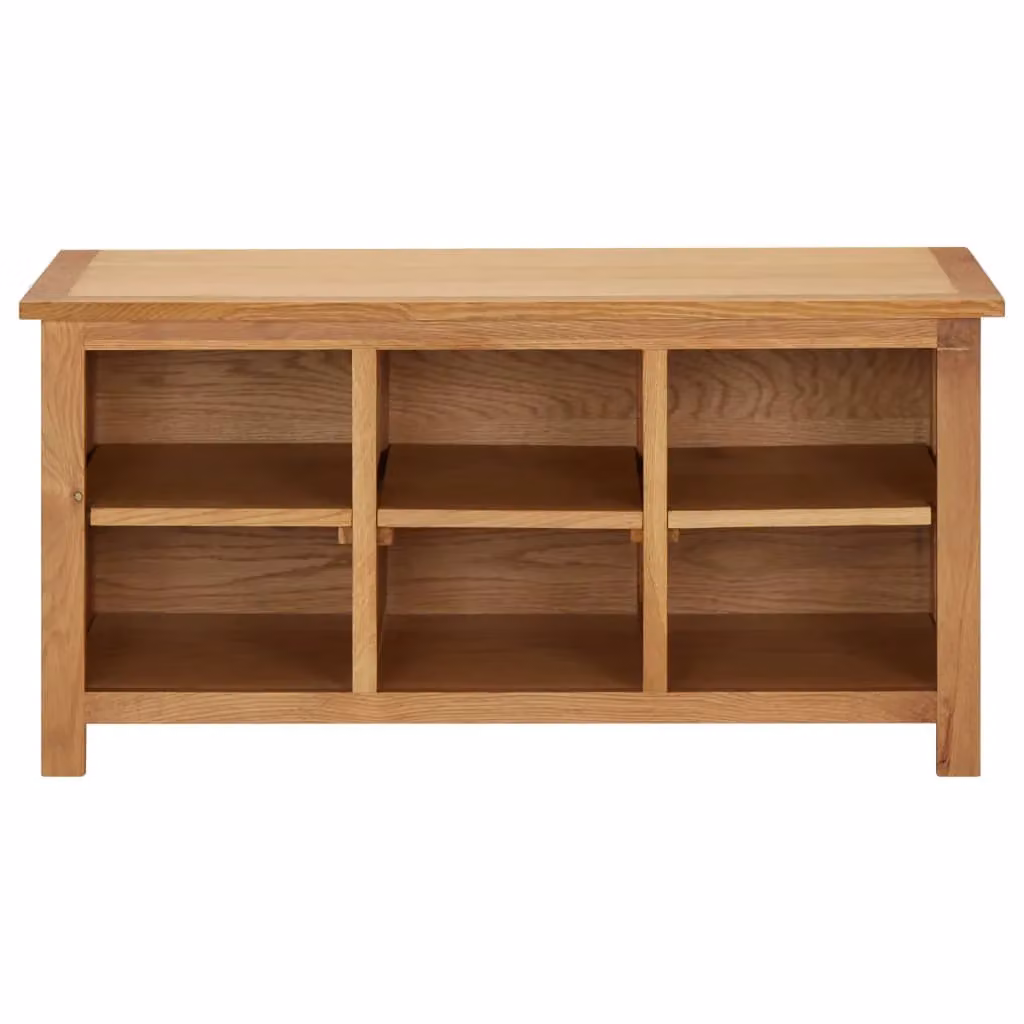 Berkfield Home Solid Oak Wood Shoe Rack in Brown, W/D/H: 90 x 37 x 45 cm – 2