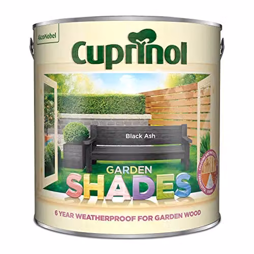 Cuprinol Garden Shades Black Ash Semi-Transparent Matt Exterior Woodcare, 2.5 l – 2