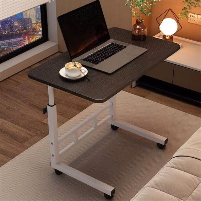 VOGREX Height Adjustable Standing Desk with Castors, Black