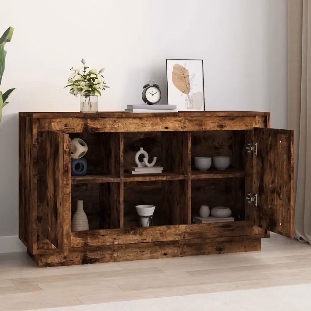 Berkfield Home Smoked Oak Sideboard in Brown, W/D/H: 102 x 35 x 60 cm – 1