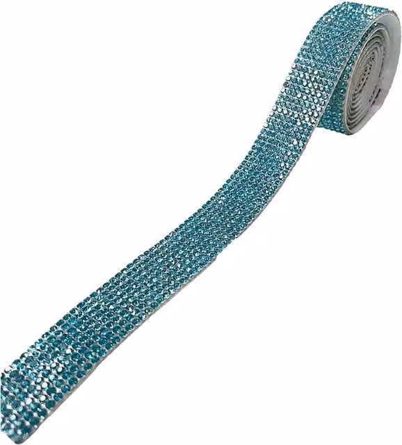 Syntego Blue Sparkly Self Adhesive Rhinestone Roll, 1 Yard