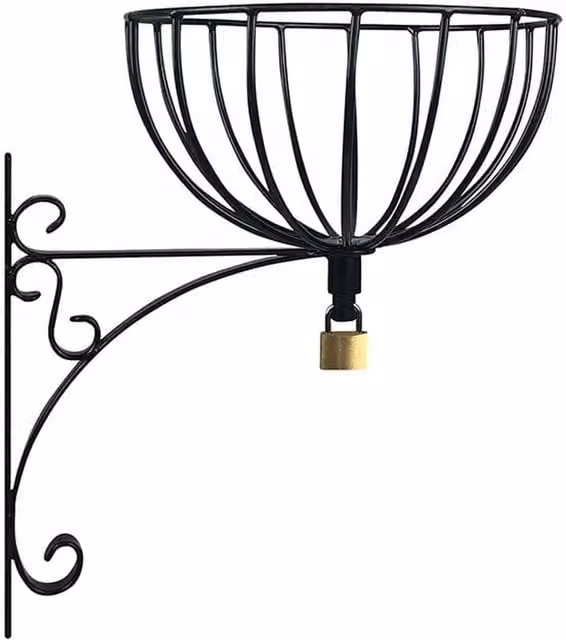 Garden Pride Anti-Theft Lockable Hanging Basket and Bracket Set, Black, W/D/H: 35.56 x 36.0 x 35.56 cm (Pair)