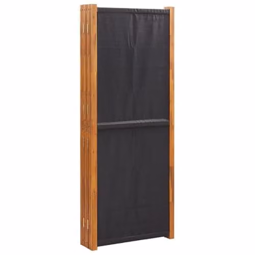 vidaXL 6-Panel Acacia Wood Room Divider, Black, H 180 cm x W 420 cm – 4