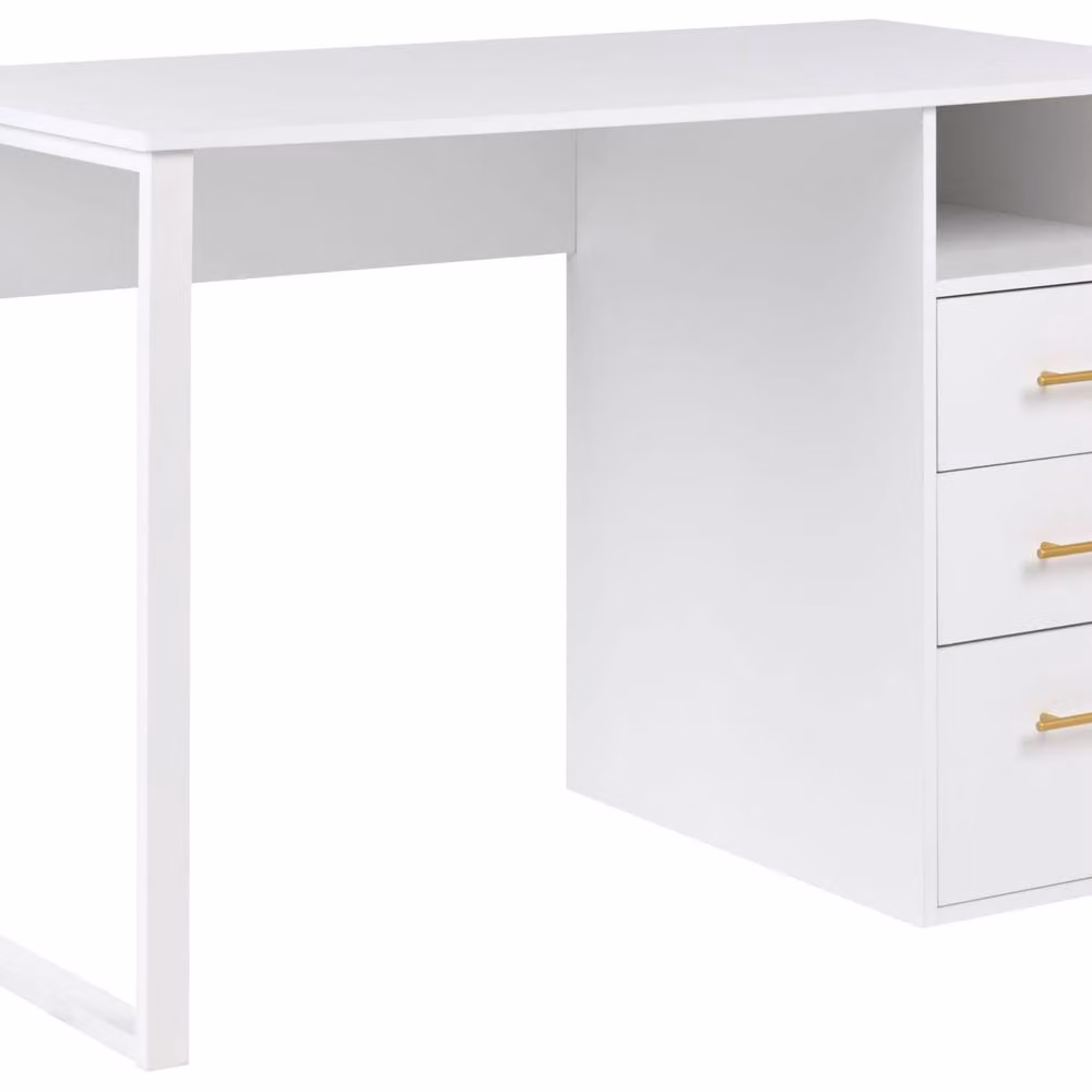 Wyld and Coco Minimalist White Writing Desk, W/D/H: 120 x 60 x 77 cm – 2