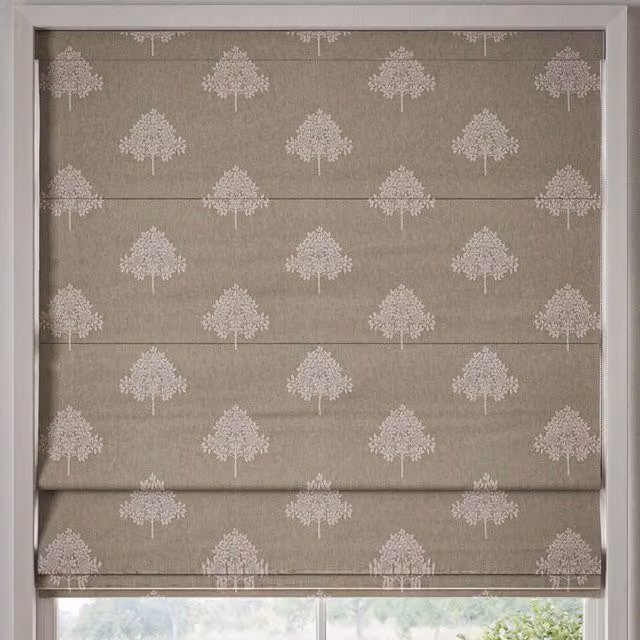 William Morris At Home Marigold Tree Embroidery Made to Measure Blackout Roman Blind in Beige Floral Polyester