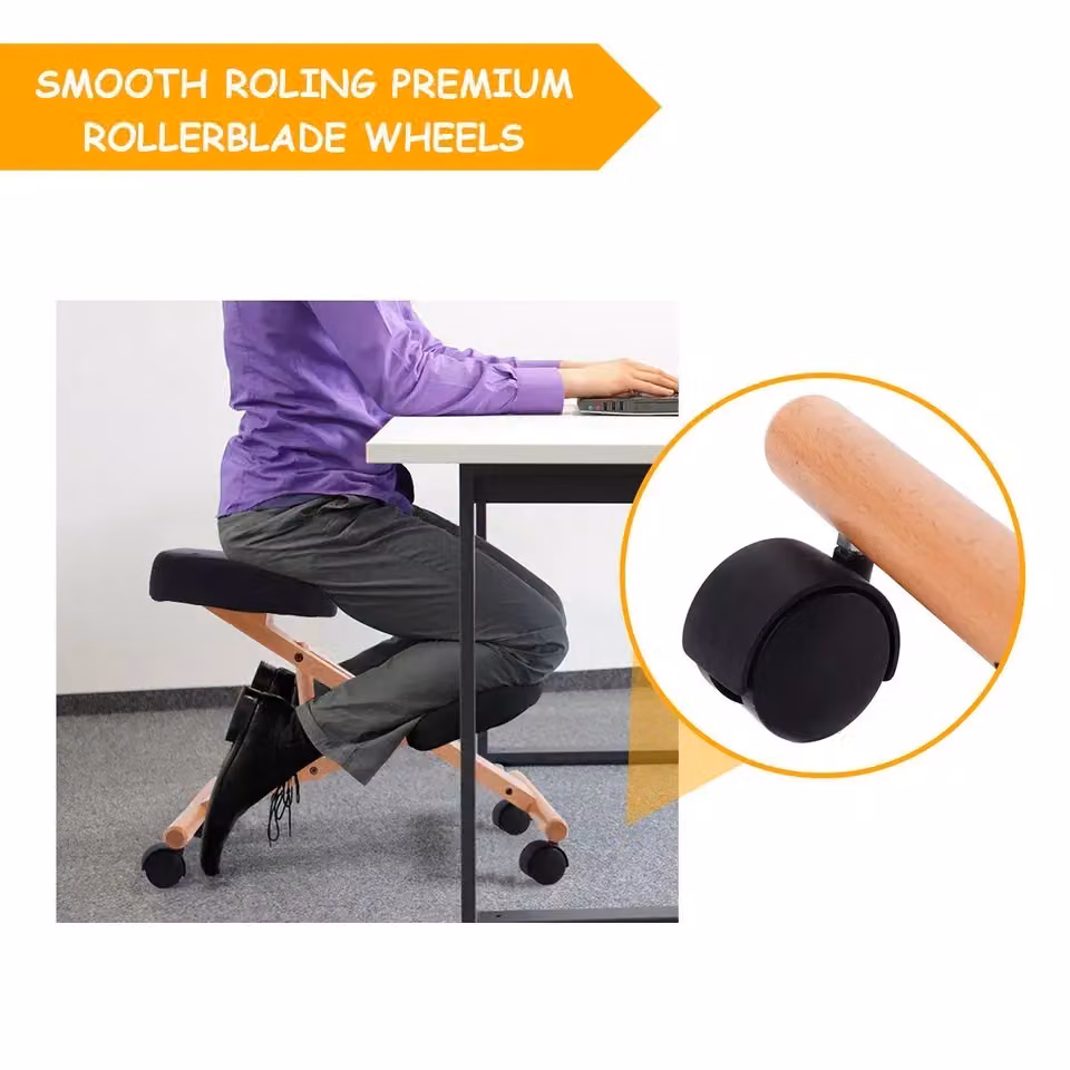 Costway Ergonomic Kneeling Chair with Adjustable Height and Angle and Padded Seat in Black – 4