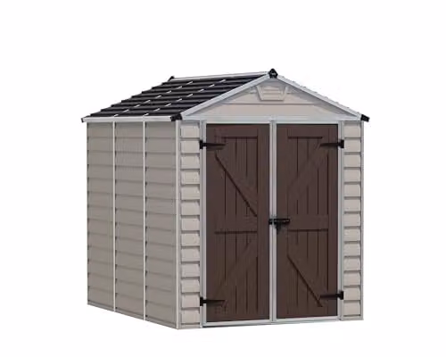 Palram Canopia Skylight Shed in Beige with Polycarbonate and Aluminium Construction, L229 x W185.4 x H217 cm – 1