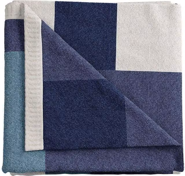 Helena Springfield Patchwork Knitted Throw in Blue