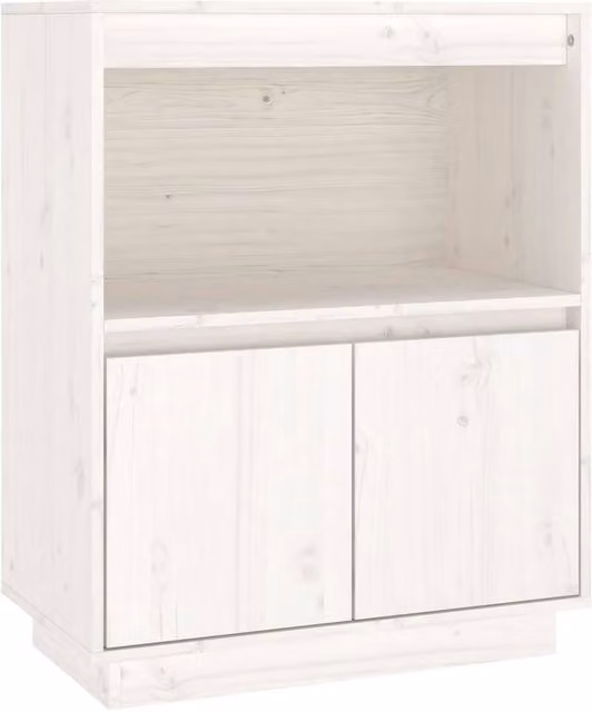 Berkfield Home White Solid Wood Pine Sideboard W: 60 cm, D: 34 cm, H: 75 cm