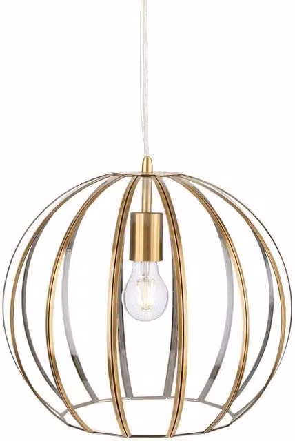 Netlighting Lincoln Pendant Light in Antique Brass with Clear Glass