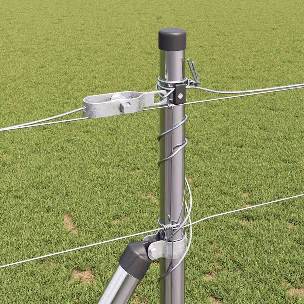 Berkfield Home Modern Field Fence, Galvanised Steel, Silver, H: 120 cm, L: 25 m – 3