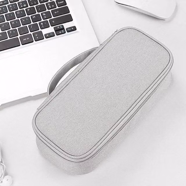 KORVIXA Grey Fabric Digital Storage and Travel Charger Pouch