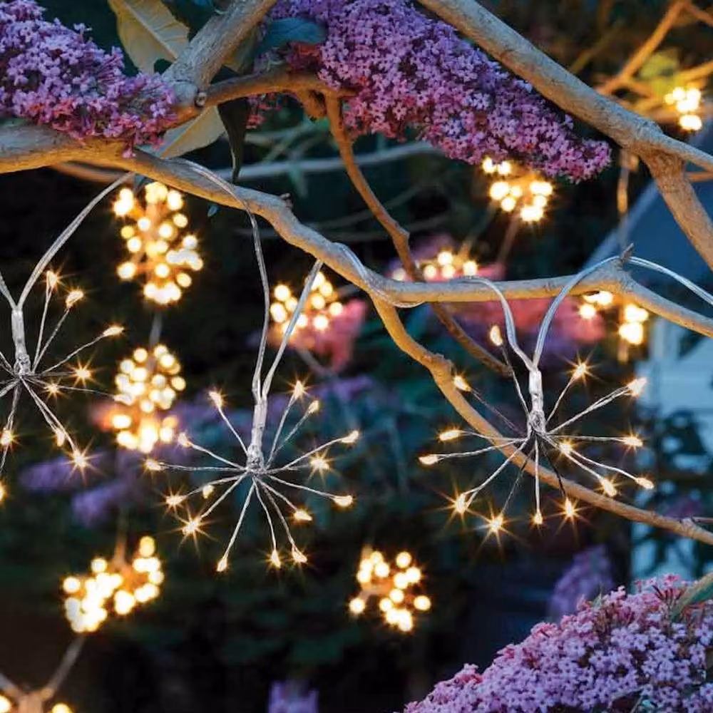Smart Garden Products Solar Powered Starburst LED String Lights in Warm White – 2
