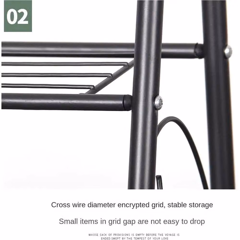 NESTLUNE 3 Tier Metal Ladder Shoe Rack in Matt Black, H 69 cm x W 15 cm x D 15 cm – 4