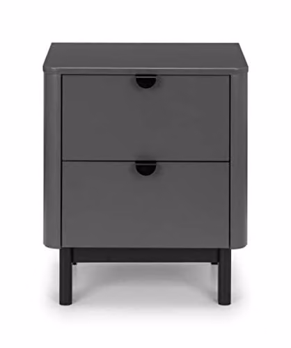 Julian Bowen Chloe 2 Drawer Bedside Table in Grey – 3