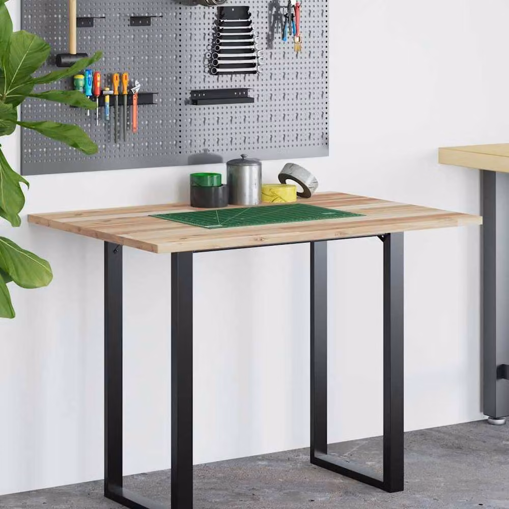 Berkfield Home Untreated Solid Wood Acacia Desk Top in Brown, W/D/H: 120 x 70 x 2 cm – 2