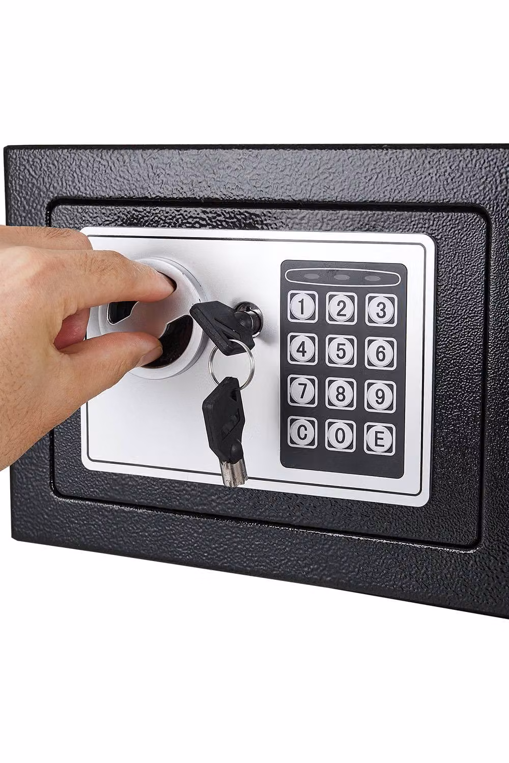 H&O Direct Mini Steel Security Safe Box with Mechanical Password Lock, 6L Capacity, Black – 4