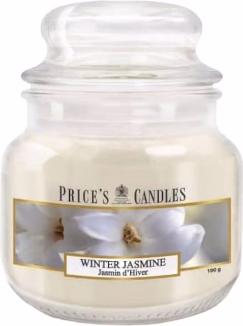 Price's Candles Winter Jasmine Scented Jar Candle, Small, White