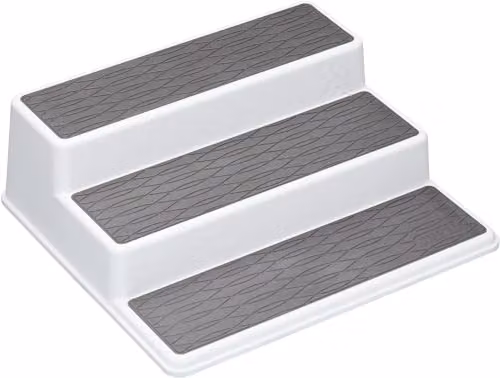 Copco 3-Tier Non-Slip Spice Rack and Cupboard Organiser, White/Grey, W: 25 cm x D: 25 cm x H: 8.5 cm