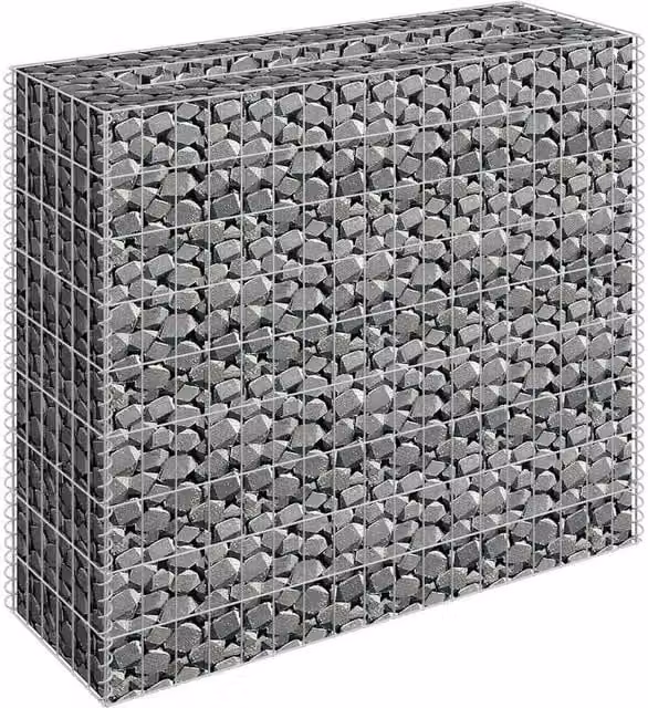 Berkfield Home Durable Galvanised Steel Gabion Raised Bed in Silver, W/D/H: 90 x 30 x 90 cm