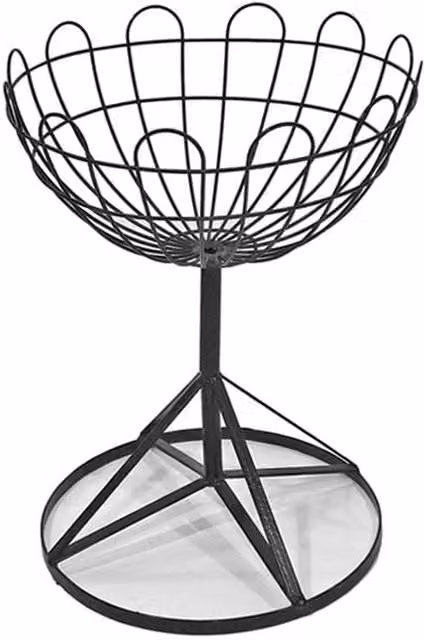 Garden Pride Low Jardiniere Black Plastic Coated Steel Patio Planter Basket Stand W: 40.64 cm, D: 40.64 cm