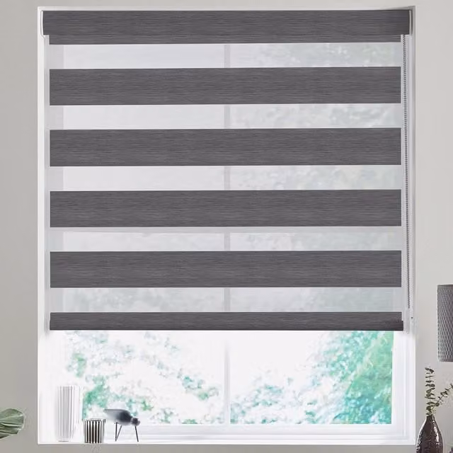 Terrys Made to Measure Day and Night Blind in Grey Plain Textile