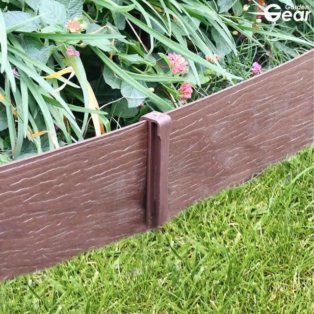Garden Gear Brown Woodgrain Effect Plastic Garden Border Edging