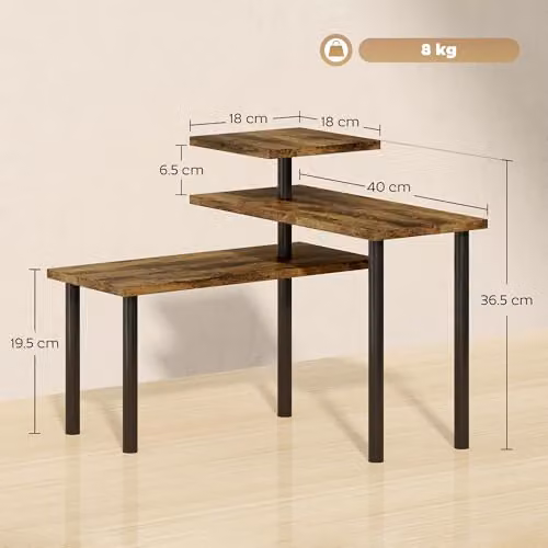 HOMCOM 3-Tier Adjustable Kitchen Countertop Organizer in Brown and Black – 3