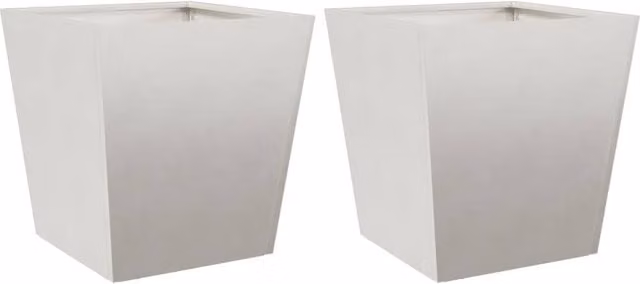 Berkfield Home Stainless Steel Garden Planter Tubs in Silver, 2 Pack, W/D/H: 40 x 40 x 40 cm – 1