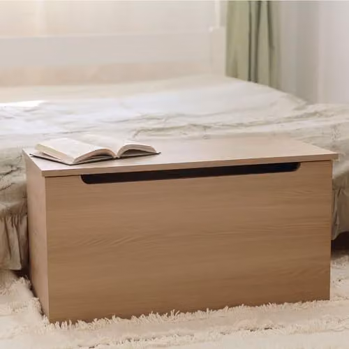 Core Products Freya Wooden Storage Chest Ottoman in Brown with Gas Strut Lid, W/D/H: 80 x 41.1 x 38 cm – 2