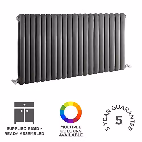 Hudson Reed HSA007 Salvia Anthracite Modern Double Panel Horizontal Designer Bathroom Radiator W: 122.3 cm, H: 63.5 cm – 5