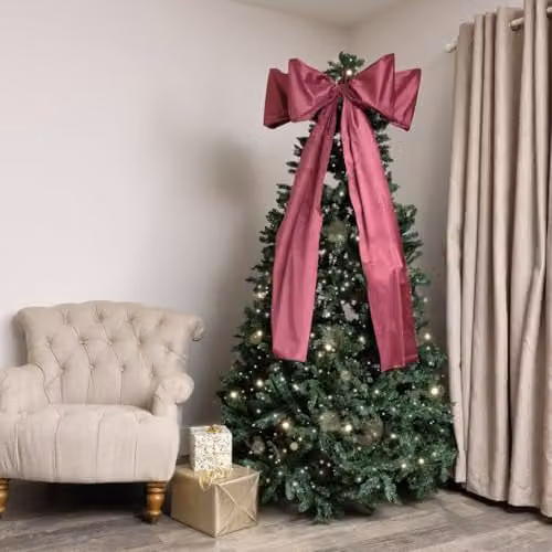 Melody Maison Extra Large Red Christmas Bow Tree Topper - W: 70 cm, H: 140 cm – 1