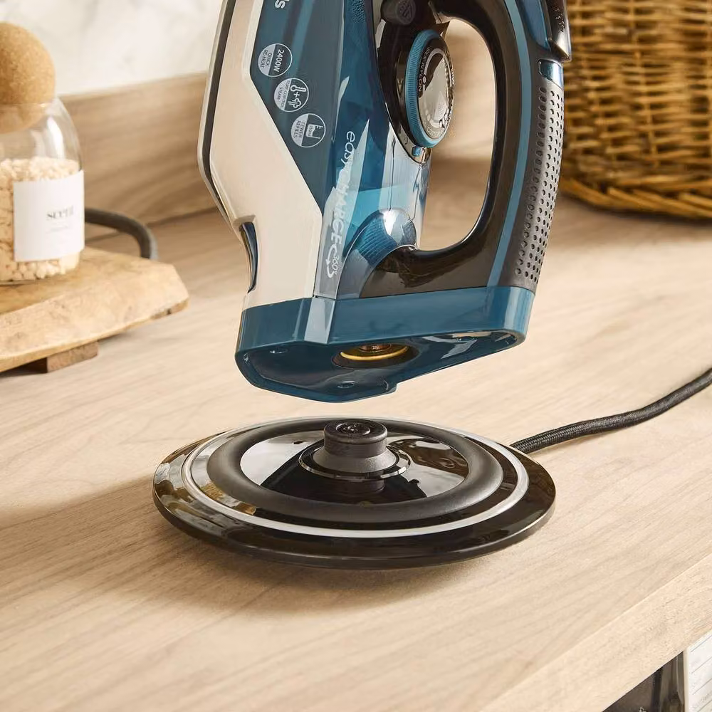 Morphy Richards EasyCharge+ 2400W Cordless Steam Iron with Ceramic Soleplate, Vertical Steam and Auto Shut-off, Deep Lagoon Blue – 4