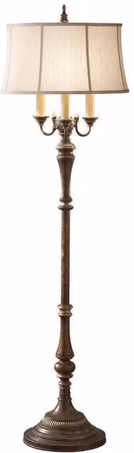 Netlighting Gibson 4 Light Floor Lamp in Antique Brown with E27 Sockets