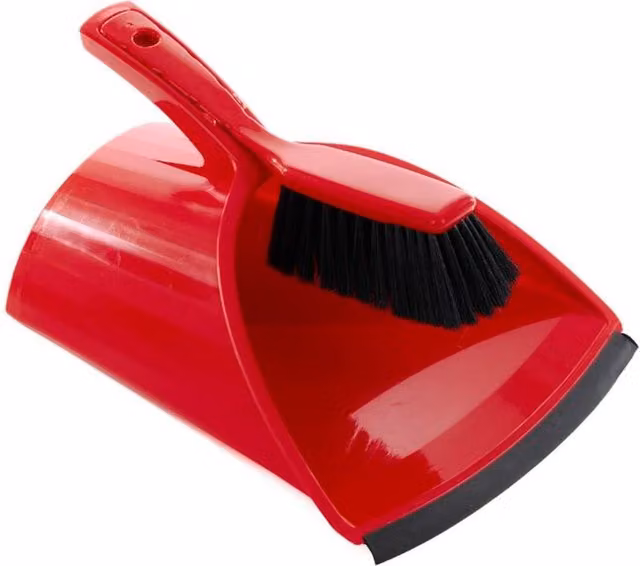 Leecroft SCOOPA Dustpan and Brush Set in Red – 1