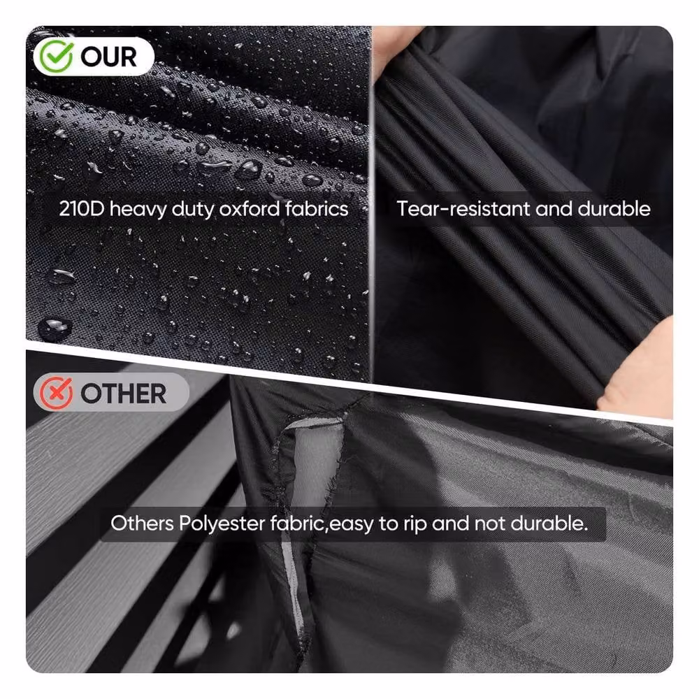 EONLION Waterproof Black Polyester Stacking Dining Chair Cover for Outdoor Garden, 100 cm – 4