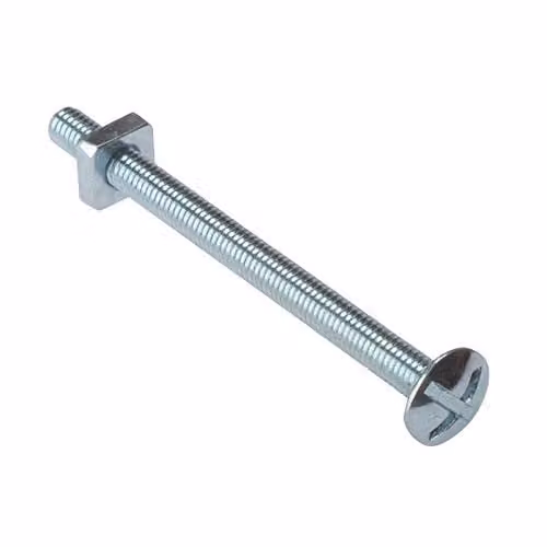 ForgeFix Galvanised Silver Roofing Bolts with Dome and Slot, M6 x 60mm, Pack of 25