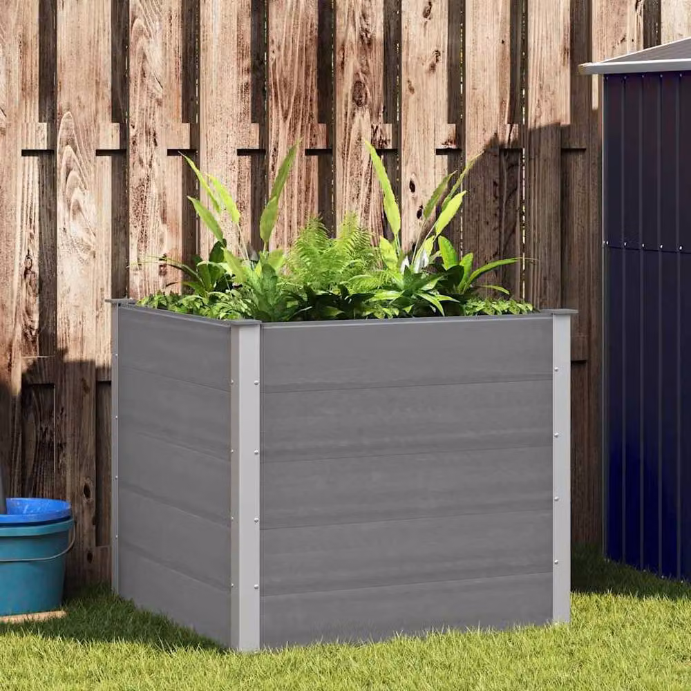 Berkfield Home Garden Grey WPC Raised Bed W/D/H: 100 x 100 x 91 cm – 2