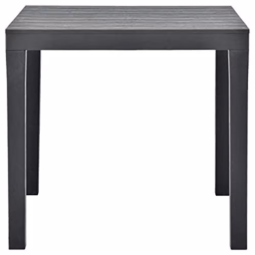 Outdoor Living Timor Plastic Bistro Set with 2 Benches and Coffee Table in Black and Grey – 3