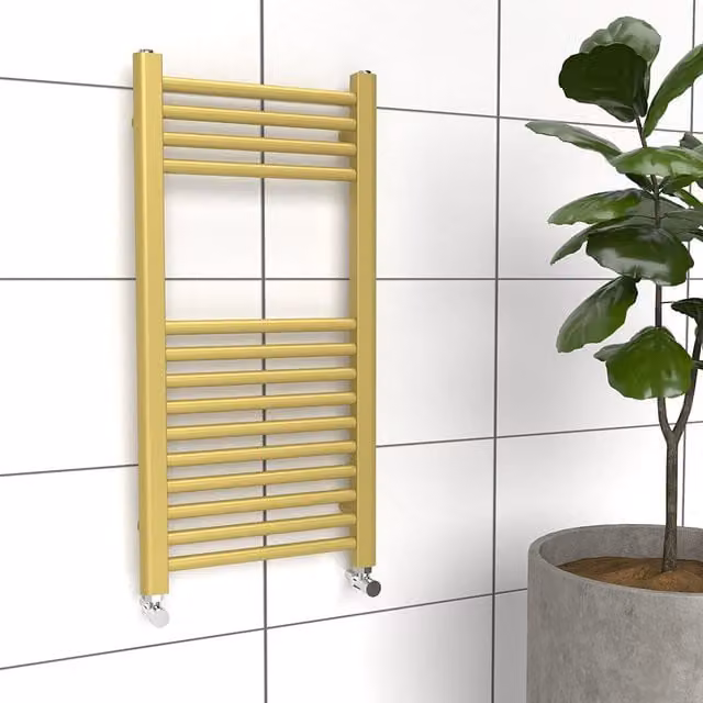 Lux Heat Coloured Towel Radiator in Metallic Gold, W/H: 40 x 80 cm