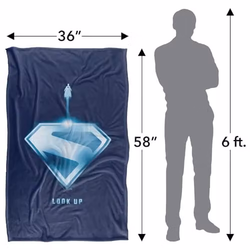 Warner Bros. Superman 2025 Look Up Shield Silky Touch Super Soft Fleece Throw Blanket, Multicolour, W: 91 cm, D: 147 cm – 4
