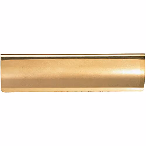 Loops Polished Brass Interior Letterbox Plate Tidy Cover, W: 28.0 cm, H: 6.2 cm
