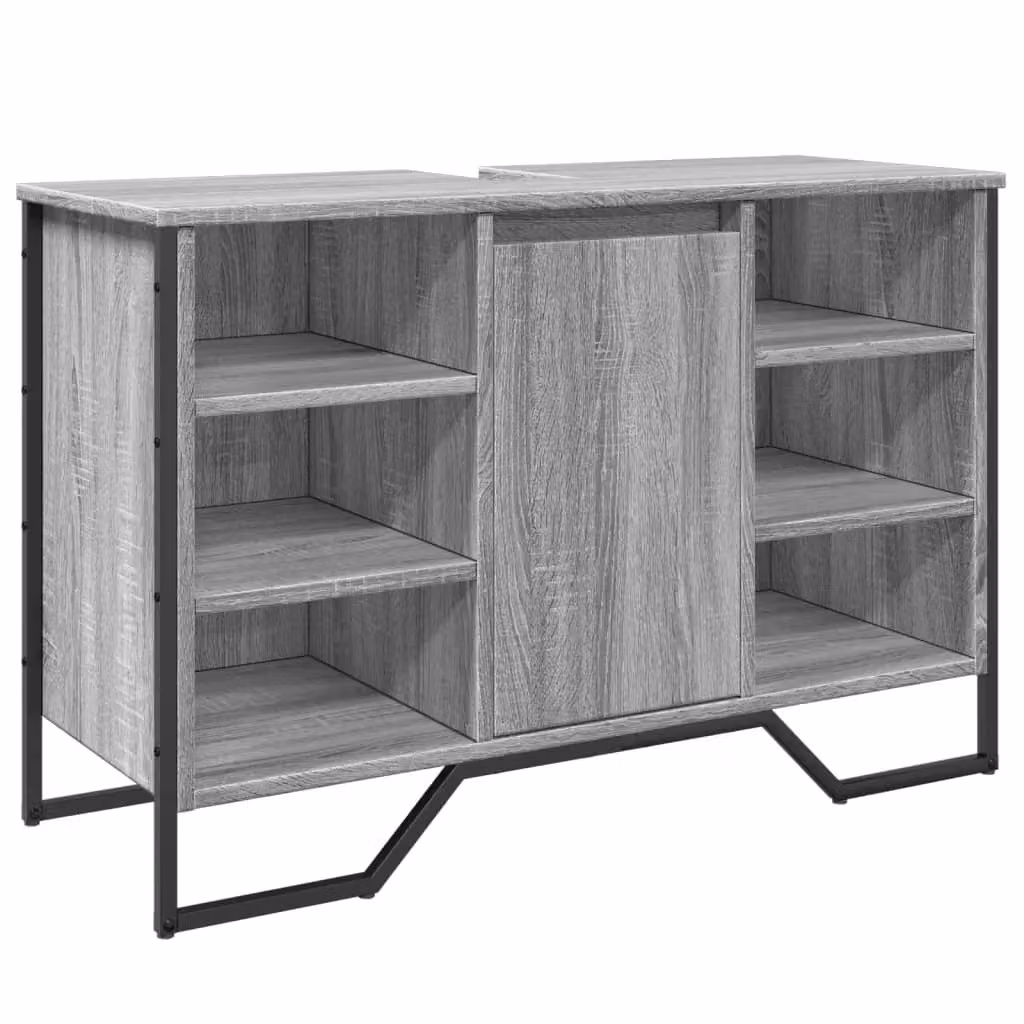 Berkfield Home Grey Sonoma Wall Mounted Bathroom Sink Cabinet W/D/H: 91 x 35 x 60 cm – 2