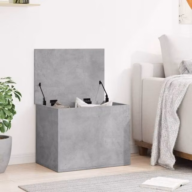 Berkfield Home Storage Box in Concrete Grey, MDF, W: 60 cm, D: 42 cm, H: 46 cm – 1