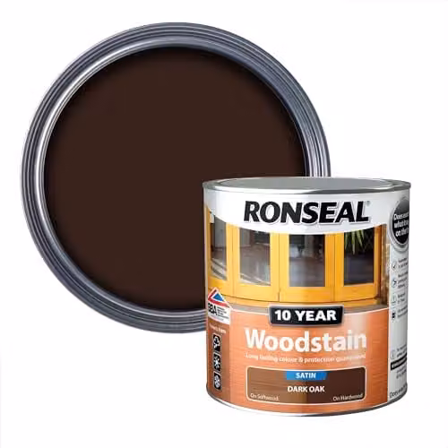 Ronseal Weatherproof Woodstain in Oak Brown, 750ml
